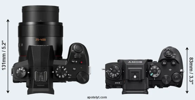Compare FZ1000 II versus A9 III top