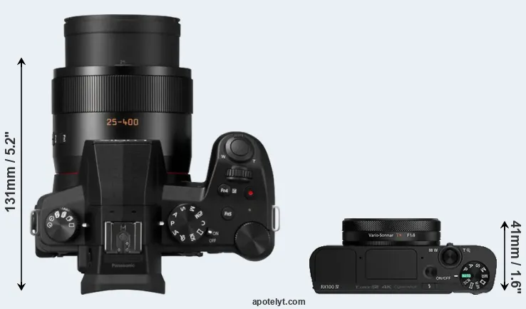 Compare FZ1000 II versus RX100 IV top