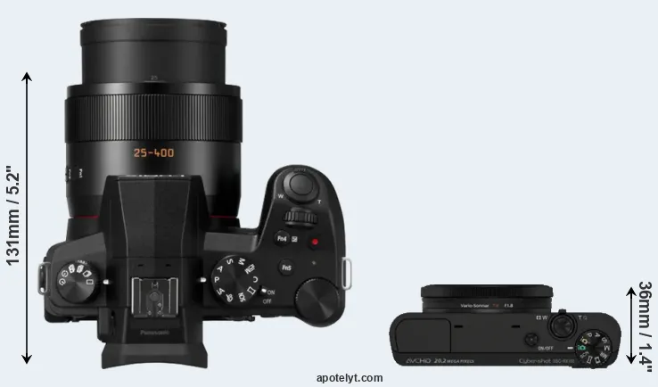 Compare FZ1000 II versus RX100 top