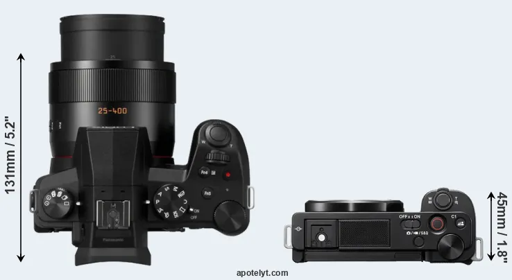 Compare FZ1000 II versus ZV-E10 top