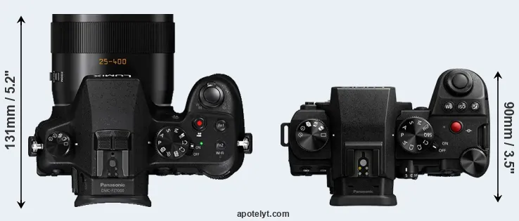 Compare FZ1000 versus G9 II top