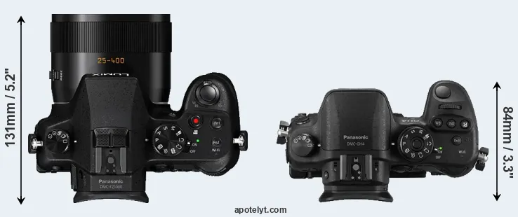 Compare FZ1000 versus GH4 top