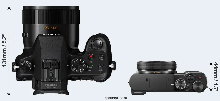 Compare FZ1000 versus TZ100 top