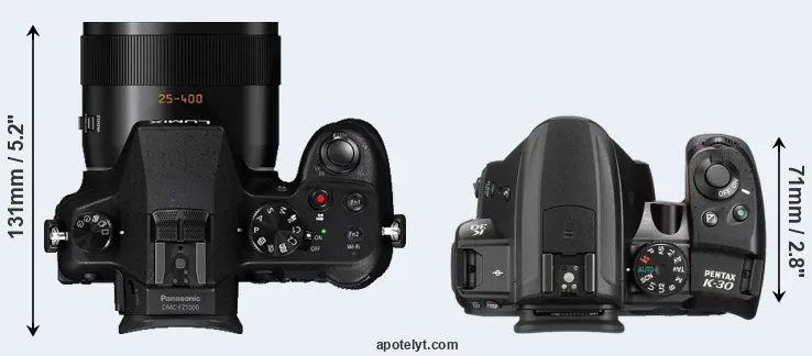 Compare FZ1000 versus K-30 top
