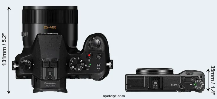 Compare FZ1000 versus GR II top