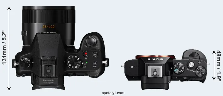 Compare FZ1000 versus A7R top