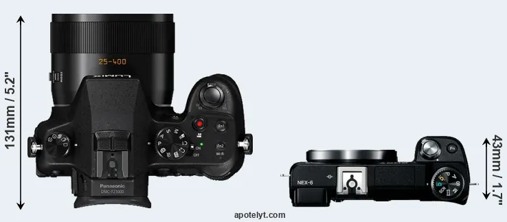 Compare FZ1000 versus NEX-6 top