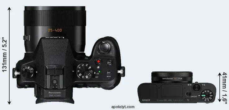 Compare FZ1000 versus RX100 IV top