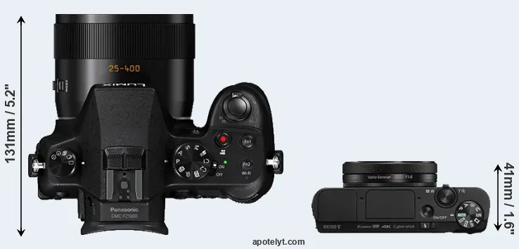 Compare FZ1000 versus RX100 V top
