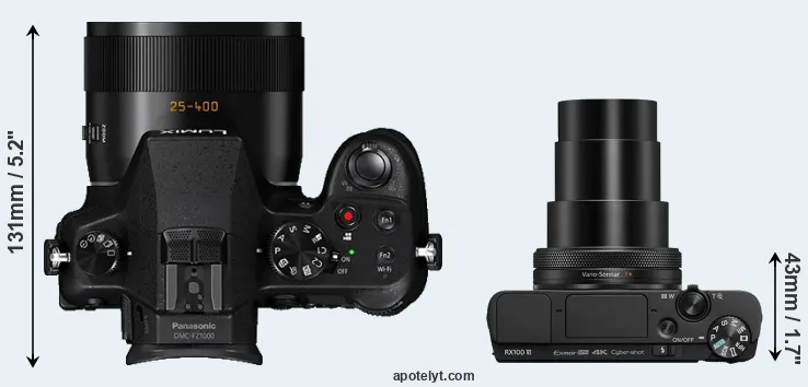 Compare FZ1000 versus RX100 VI top