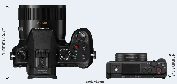 Compare FZ1000 versus ZV-1 top