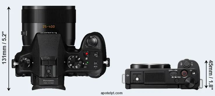 Compare FZ1000 versus ZV-E10 top