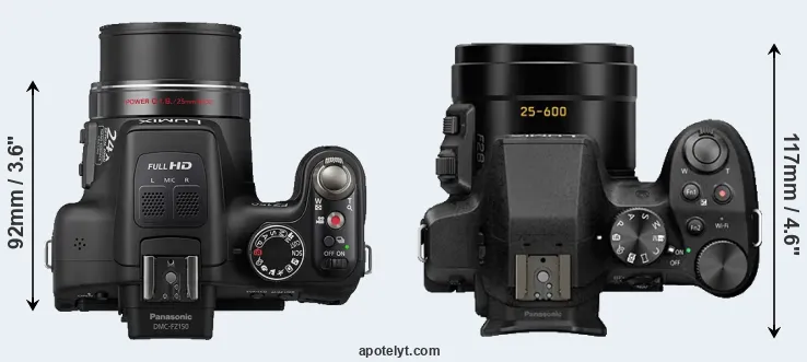 Compare FZ150 versus FZ330 top