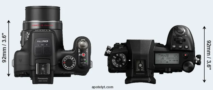 Compare FZ150 versus G9 top