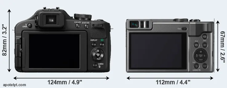 Comparison FZ150 or TZ90 rear
