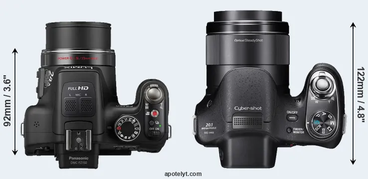 Compare FZ150 versus H400 top