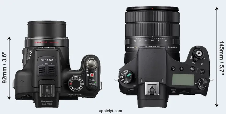 Compare FZ150 versus RX10 IV top