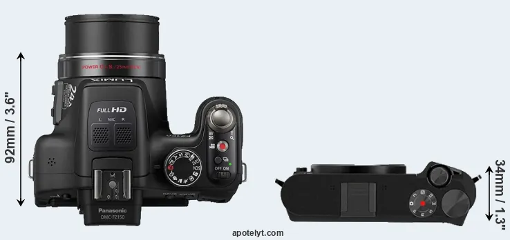 Compare FZ150 versus M1 top