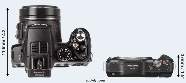 Compare FZ200 versus GF5 top