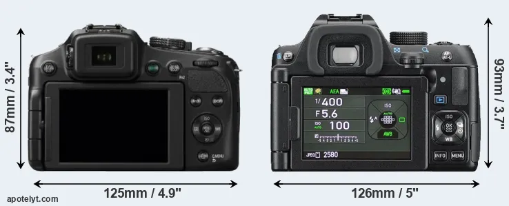 Comparison FZ200 or K-70 rear