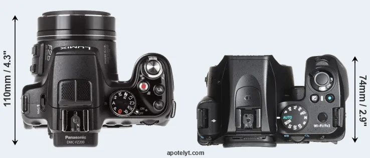 Compare FZ200 versus K-70 top