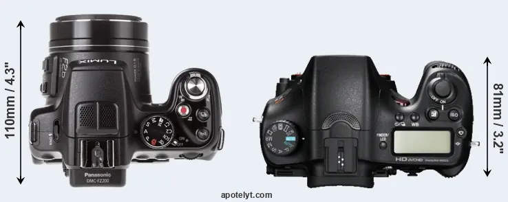Compare FZ200 versus A77 top
