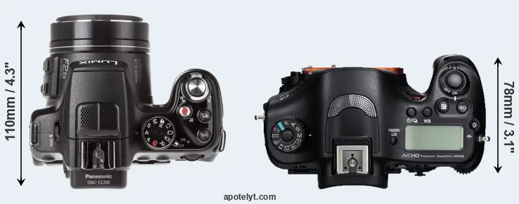 Compare FZ200 versus A99 top