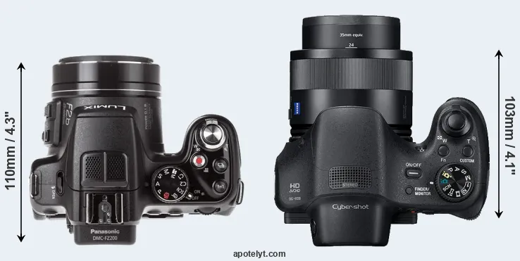 Compare FZ200 versus HX350 top