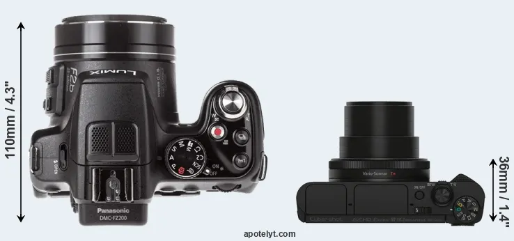 Compare FZ200 versus HX90V top