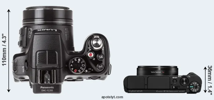 Compare FZ200 versus HX95 top