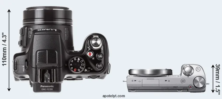 Compare FZ200 versus NEX-5T top