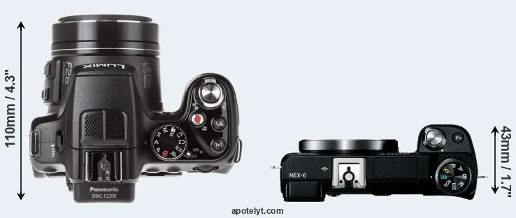 Compare FZ200 versus NEX-6 top