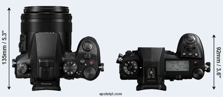Compare FZ2000 versus G9 top