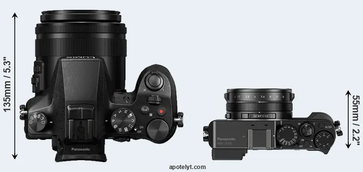 Compare FZ2000 versus LX100 top