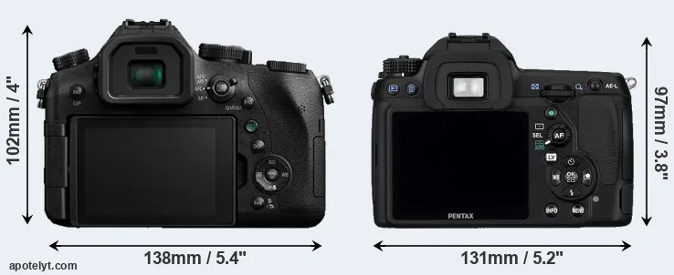 Comparison FZ2000 or K-5 rear