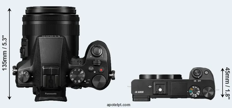 Compare FZ2000 versus A6000 top