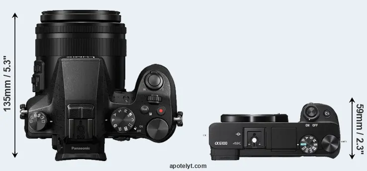 Compare FZ2000 versus A6100 top