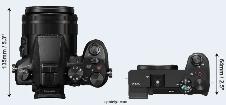 Compare FZ2000 versus A6700 top