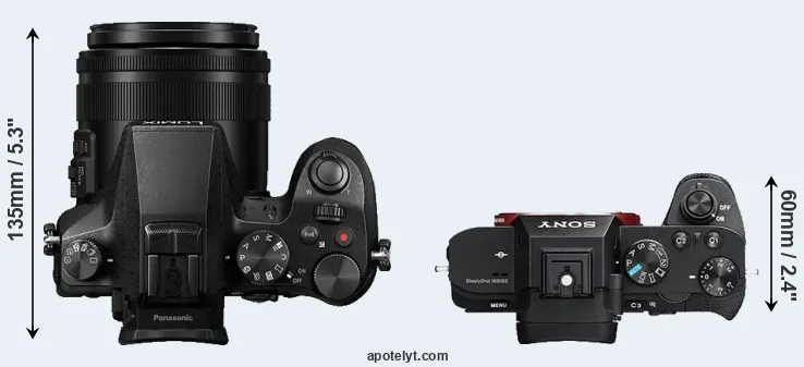Compare FZ2000 versus A7 II top