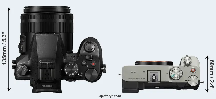 Compare FZ2000 versus A7C top