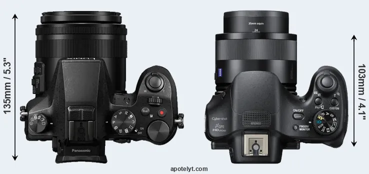 Compare FZ2000 versus HX400V top