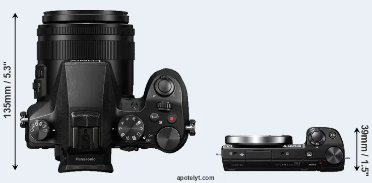 Compare FZ2000 versus NEX-5R top