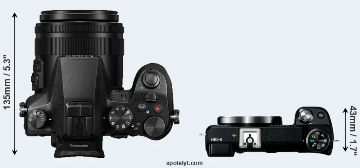 Compare FZ2000 versus NEX-6 top