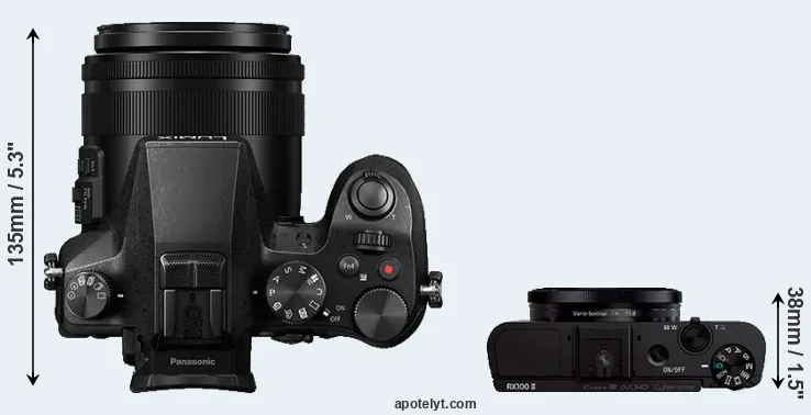 Compare FZ2000 versus RX100 II top