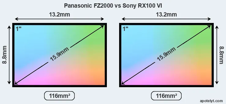 Panasonic FZ2000 and Sony RX100 VI sensor measures