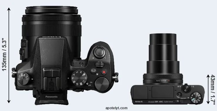 Compare FZ2000 versus RX100 VI top