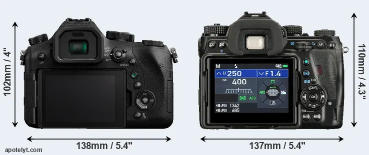 Comparison FZ2500 or K-1 II rear