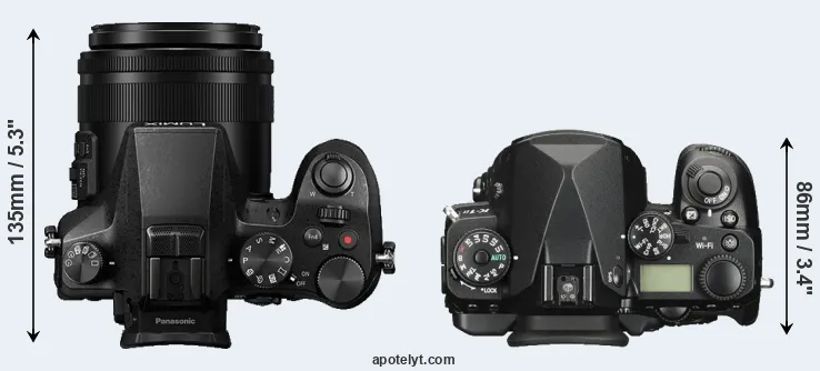 Compare FZ2500 versus K-1 II top