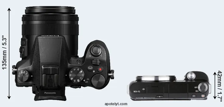 Compare FZ2500 versus NEX-F3 top