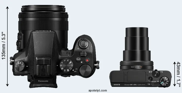 Compare FZ2500 versus RX100 VII top
